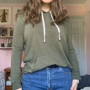 green t-shirt hoodie